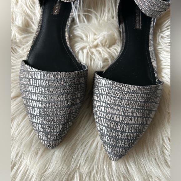 BCBGeneration Tilda Ballet Flat Women 8M leather gray snakeskin ankle strap NEW - Picture 7 of 8